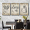 HMXQLW Motorrad Motor Wandbilder Vintage Bilder kunstdrucke Wohnzimmer Deko,Leinwandbilder Poster und Drucke Wandkunst Schlafzimmer Rahmenlos (3X30x40cm)