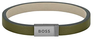 BOSS Jewelry Lederarmband für Herren Kollektion JACE Grün - 1580338S