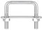sourcing map Square U-Bolts, 52mm(2.05) Inner Width 50mm Length M8 304 Stainless Steel U Clamp Bolt with Nuts and Plates, for Boat Trailer
