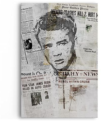 Paul Sinus James Dean Hollywood Star Filmlegende Porträt Zeitungsartikel Kunstvoll