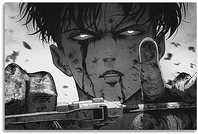 VZRSQZK Attack on Titan Levi Ackerman Poster, dekoratives Gemälde, Leinwand-Wandposter und Kunstdruck, modernes Familienschlafzimmer-Dekor-Poster, 20 x 30 cm