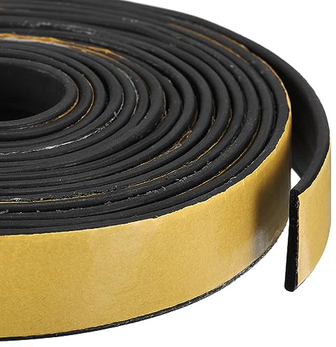 sourcing map Gummistreifen Selbstklebend 30mm (B) x3mm (T) x4m (L) Kleber | Wetterstreifen Gummidichtung Fenster Dichtungsband Schaumstoff Dichtband Vollgummi Gummiprofil für Dichtungen Türen Fenster