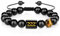 Bishilin Herren Armband Perlen, Perlenarmbänder Männer Chakra 10MM Schwarz Onyx mit Zahl 222 Charm Armband Personalisiert Verstellbar