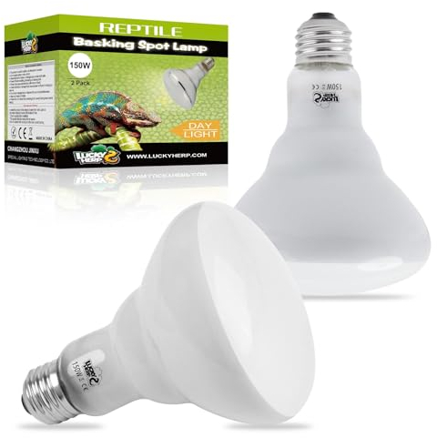 LUCKY HERP Reptilien Wärmelampe Terrarium 150W 2 Pack, Schildkröten Basking Spot Lampe Terrarium, E27 Wärmelampe Tiere für Bartagamen, Schildkröten, Hühner, Hunde, Reptilien