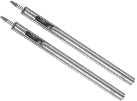 CoCud Leather Hole Punch, 1mm Button Dia. 6mm Shank, Steel Round Punch Snap Rivet Setter - (Applications: for Leathercraft DIY Clothing Fabric), 2-Pieces