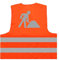 Baustelle Bauarbeiter Verkleidung Kostüm Karneval Fasching Warnweste BZW. Signalweste mit reflektierendem Aufdruck - Größe L/XL, Orange
