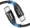Cable USB C a USB C 1M, 100W PD 5A Cable Cargador Tipo C Carga Rápida para Samsung Galaxy S25 S24 S24+ S24 Ultra S23 S22 A54 A53, iPhone 16 15 Plus Pro Max, MacBook Pro Air, Redmi Note 13 Pro