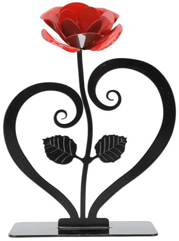 Fofetbfo Rosen-Tischdekoration, Multifunktionale Rosen-Blumendekoration aus Eisen, Rosen-Figur-Ornament, Rosen-Blumen-Ornament, Multifunktionale Rosen-Dekoration aus Eisen für Tisch und Regal