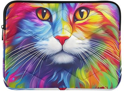Cat with Rainbow Hair Laptop Sleeve Case for Laptop Tablet Sleeve