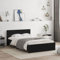 vidaXL Bed Frame with Headboard - Engineered Wood Base - Modern Black - 120x190 cm - Plywood Slats Small Double Bed for Bedroom - Mattress Not Included