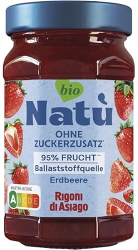 Rigoni di Asiago Erdbeer-Fruchtaufstrich Natù ohne Zuckerzusatz (240 g) - Bio