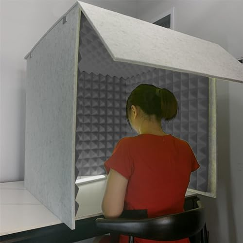 WORDFUN Portable Vocal Booth For Recording, Portable Sound Recording Shield Box, Sound Isolation Booth Room, Desktop Soundproof Cover, For Recording Studio, Podcasts, Singing, And Broadcasting