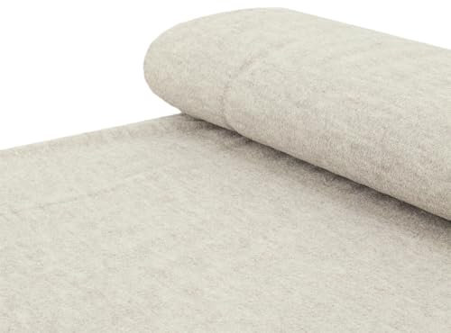 Walkstoff Walkloden MERINO 100% Merinowolle Mantelstoff beige meliert - Meterware ab 25 cm x 144 cm - Stoff zum Nähen