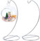 DELORIGIN 2 Stück Ornament Ausstellungsstand Halter Glaskugel Silber Weihnachtskugel Halter Metall Eisendraht Ständer Hängend Ornament Display Stand Zum Aufhängen Kristallkugel Luftpflanzen Hochzeit