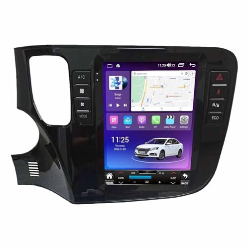 9.7 Pulgadas Android 14 Doble DIN Radio de Coche para Mitsubishi Outlander 2012-2018 con CarPlay inalámbrico GPS Navi Cámara de Respaldo Controles del Volante Bluetooth(SK5(3+32G))