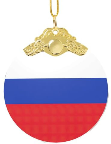 Russische Flagge, Weihnachtsschmuck, Glas, rund, Weihnachtsbaum, hängende Dekoration, Ornament für Weihnachtsfeiern, Heimdekoration, Geschenke