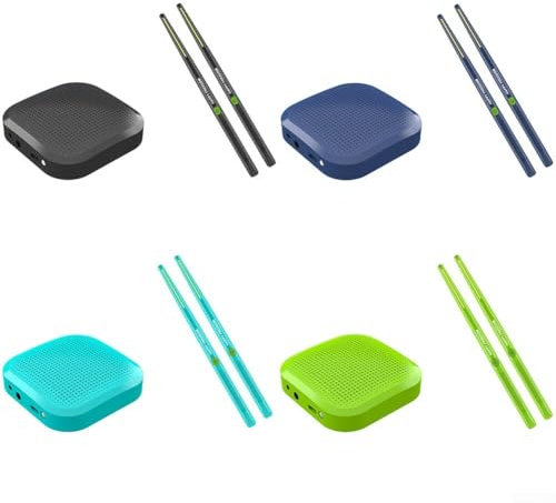Besttoolifes Batteria elettronica portatile 3D con rilevamento del movimento, con 2 bacchette, esperienza sonora di realtà virtuale, per casa, ufficio, pratica all'aperto (verde)