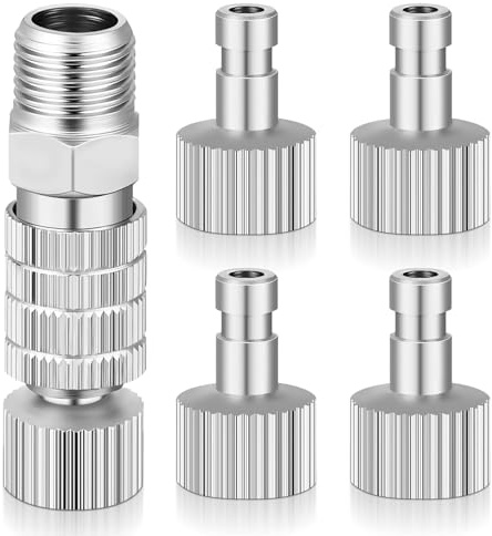 YHTCC 5PCS 1/8 Inch Male Fitting Adapters and Female Connector | Adjustment Control Valve Airbrush Hose, Airbrush Accessories, Airbrush Quick Release Coupling Disconnect Adapter Kit