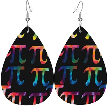 Earrings Pi Mathe, Teardrop Ohrringe Mode Leder Ohrringe Leichte Ohrringe Für Geburtstag Party Feiertag