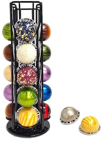 Xfanscafe Vertuoline, supporto rotante per capsule di caffè Nespresso Vertuo, 20 pezzi, nero