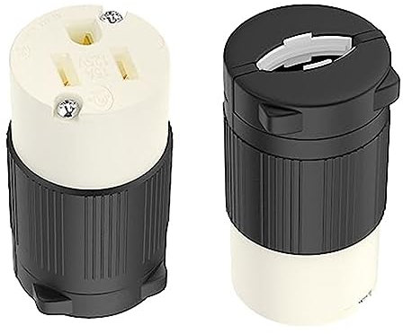 Reinscer 2er-Pack NEMA 5-15R Kabelstecker, Steckdose, 15 Ampere, 125 Volt, 2-Polig, 3-Adrig