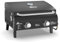 Griglia a gas portatile nera, doppio bruciatore da 10.000 BTU, spazio di cottura di 275 mq, accensione push-to-start, coperchio antivento con termometro integrato, perfetto per il campeggio e barbecue