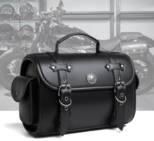 WFYBMB Motorrad Tasche für BMW R18 2020-2024, Motorrad Seitentasche Wasserdicht, Leder Satteltaschen Für Motorrad - Mit Schnellverschluss, Reisezubehörtasche,A/24 * 39 * 19CM