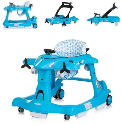 Chipolino Lauflernhilfe Airplane 3 in 1 Lauflernwagen, Musik, Schiebespielzeug, Farben:blau