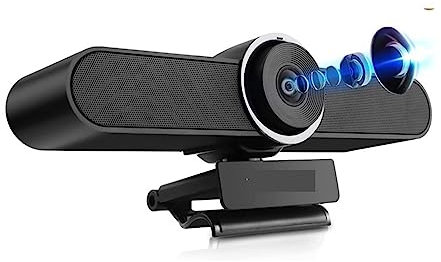 DCDCD 4K Conference Room Webcam With Microphone And Speaker 8MP Computer Video Camera With Wide Angle AI Auto Framing For Streaming