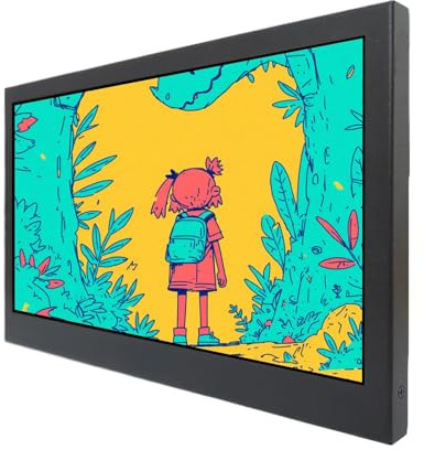 VSDISPLAY Monitor LCD IPS de 9 Pulgadas 1280x720 900 nits Alto Brillo | Entrada de Video VGA H/D , Carcasa metálica, con Soportes