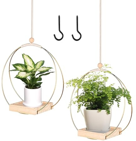 BDHYYM 2 Pezzi Vasi Sospesi per Piante, Portavasi da Appendere, Sospese Portafiori Corda, Portafiori Corda per Vasi Appesi Macrame Plant Hanger Piante da Appendere Macrame