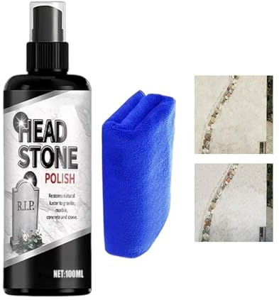 Grabstein Reinigungsmittel 100 ml Granit Spray | Reinigungsset für Friedhofs-Grabmale Geeignet für lackierte Grabmale, Friedhofsbereiche, Terrassenplatten, Beton sowie