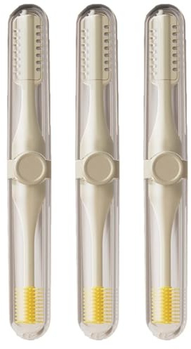 Tagliapeli nasali per uomo, 3 pezzi 2 in 1 Tagliacapelli manuale per naso e set raccogli orecchie, Rimuovi naso portatile per uomini e donne, Tagliacapelli nasale beige con spazzola in silicone Per u