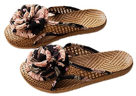 Sandali Donna Zeppa in Corda - Ciabatte Donna Estive Comode Chiuse | Casa Pantofole Antiscivolo Traspiranti Scarpe Aperti Sul Retro Con Fiori Sandali Casual Da Casa Interni Ed Esterni