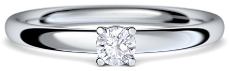 Verlobungsringe Weißgold Ring Diamant 750 0,08 Carat SI1/H **sehr gute Qualität** 18 Karat + inkl. Luxusetui + Diamant Ring Weißgold Diamantring Weißgold (Weißgold 750) Vorsteckring AM161 WG750BRFA54