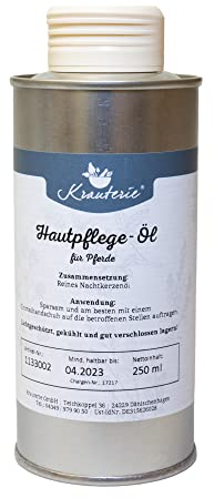 Krauterie Nachtkerzenöl für Pferde zur Hautpflege in Spitzenqualität (100 ml), frei von Zusätzen, rein
