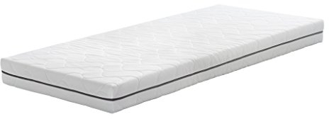 Amazon Basics Colchón de Espuma con 7 Zonas diferenciadas, Firmeza Media (H3), 90 x 200 x 15 cm, Blanco