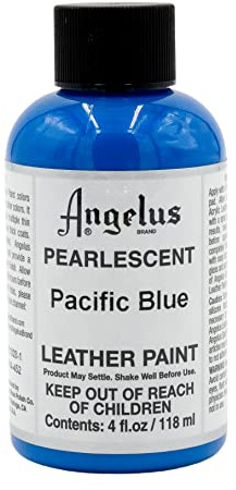 Angelus Brand Acrylic Leather Paint - Pearlescent Pacific Blue (4oz)