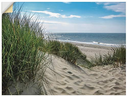 ARTland Wanddeko Wandtattoo selbstklebende Vinylfolie 80x60 cm Strand Meer Küste Düne Landschaft Natur Maritim Nordsee T1OE