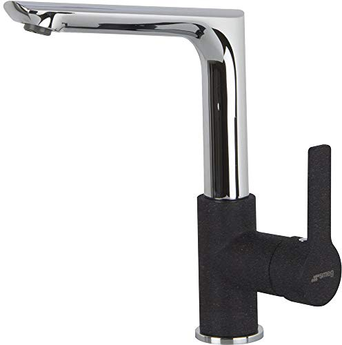 Smeg MFM2N Einhebelmischer, Schwarz, Chrom, Einhebelmischer, Typ L, G3/8, Besteck