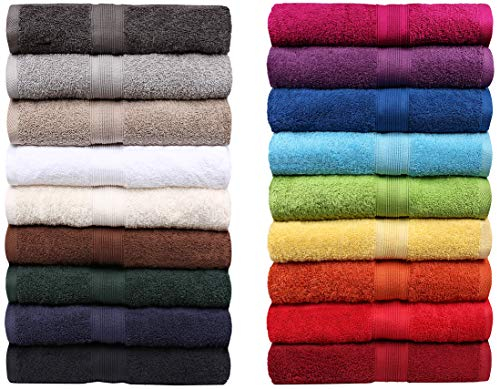 NatureMark Frottee Handtücher Serie Premium Baumwolle 20 Trendfarben in 8 versch. Größen: 6er Set Gästetücher 30x50cm Farbe: Sand/Beige