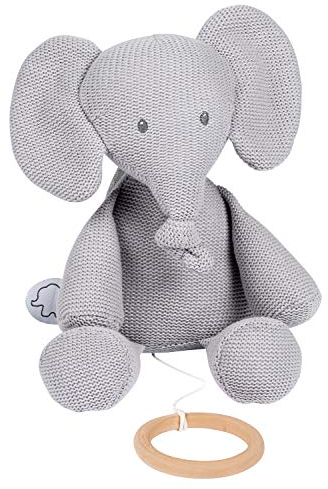 Nattou Spieluhr, Gestrickt, Tembo, 32 x 23 x 8 cm, Grau