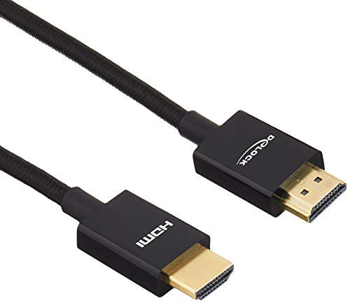 Delock Cable HDMI coaxial de alta velocidad (48 Gbps, 8 K, 60 Hz, 1 m), color negro