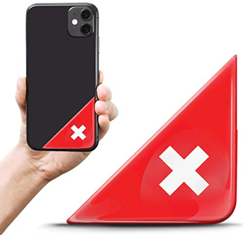 Biomar Labs 2 x 3D Gel Silikon Aufkleber Nummernschild Kennzeichen Tuning Auto Helm Tablet Laptop Handy Switzerland Schweiz Swiss Flagge Fahne F 161