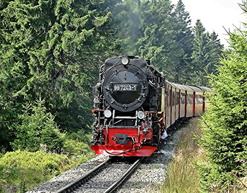 TISAGUER DIY 5D Diamant Malerei Kit,Dampfzug Industriezeitalter Dampflokomotive Zug Vintage Eisenbahn Lokomotive Eisenbahn,Kristall Diamond Painting Kunst Handwerksbedarf für Wohnzimmer Wand Deko