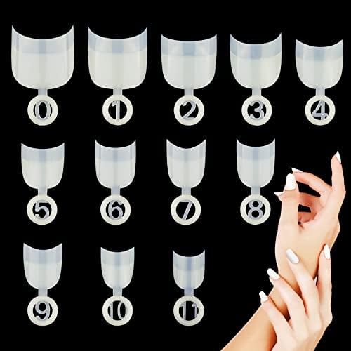 MWOOT 600 Stück Oval Kurz Fake Nageltips Künstlich Nagelspitzen, Französisch Acryl Halbe Abdeckung Falsche Nail Art Tips für Gelnägel DIY Haus Salon Maniküre Frauen Dekoration, 12 Größen (Natürlich)