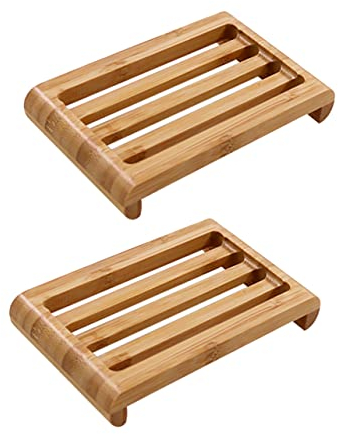 Alipis 2st Seifen Kiste Aus Bambus Und Holz Hausgemachte Seife Seifenschale Für Die Küche Holzverkleidung Seifenhülle Dusche Seifenschale Duschseifenhalter Wanne Reisen Aufbewahrungskiste