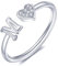 FUNEIA Herz Ring mit Buchstaben Damen Frauen Gold Silber Rosegold Verstellbarer Initiale A-Z Zirkonia Fingerring Stapelring Wasserfest Buchstabering Schmuck Mädchen Geschenkbox