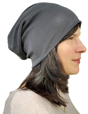 Oblique Unique® Long Beanie Mütze XXL Slouch Winter Mütze mit leichtem Stoff Grau für Damen Herren Kinder Unisex