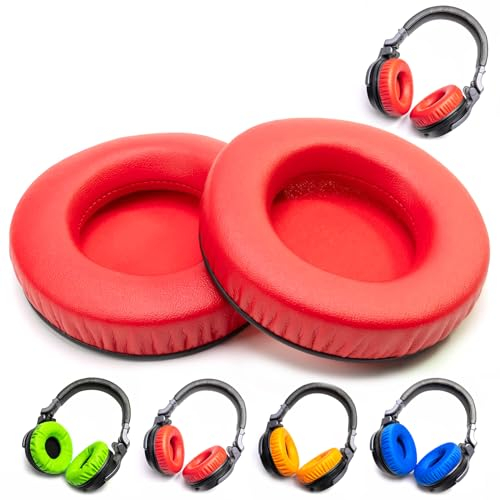 Voarmaks Eleganti cuscinetti in schiuma per DJ, compatibili con cuffie Pioneer HDJ CUE1 Cue One, HDJ500 DJ (cuscinetti rossi)